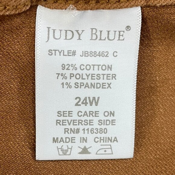 Judy Blue Carpenter Jeans Women's 24W Slim Fit Brown Stretch Utility Workwear - Picture 7 of 16